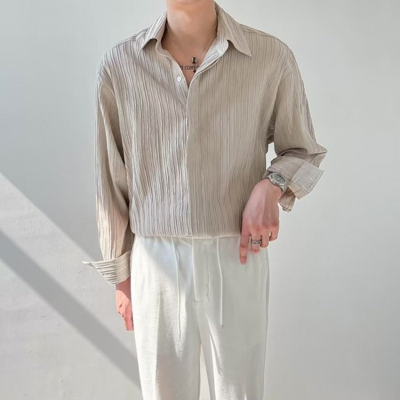 Men’s Long Sleeve Loose Striped Shirt | Casual Cool Everyday | same ANTHEM