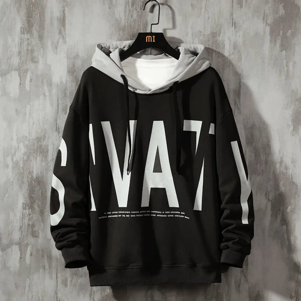 Men’s Loose Pullover Hoodie – Fall Streetwear | same ANTHEM - Y155 Black / M