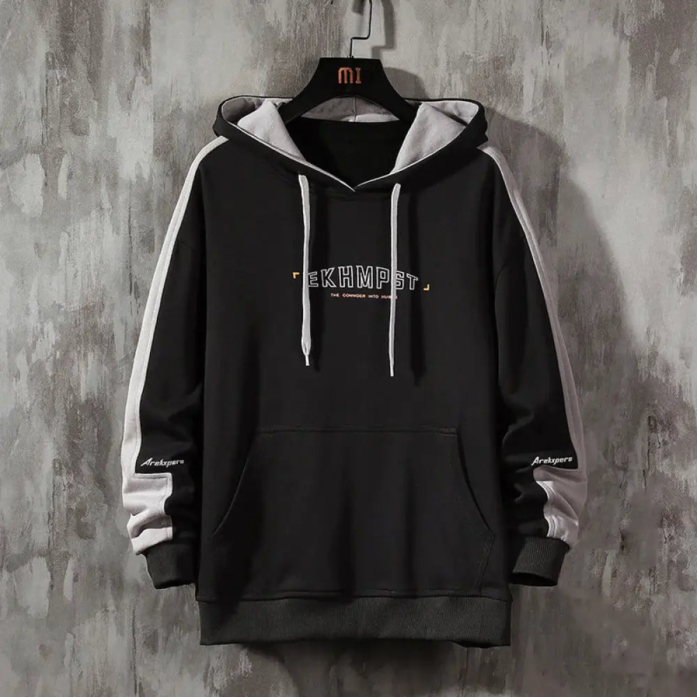 Men’s Loose Pullover Hoodie – Fall Streetwear | same ANTHEM - Y180 Black / M