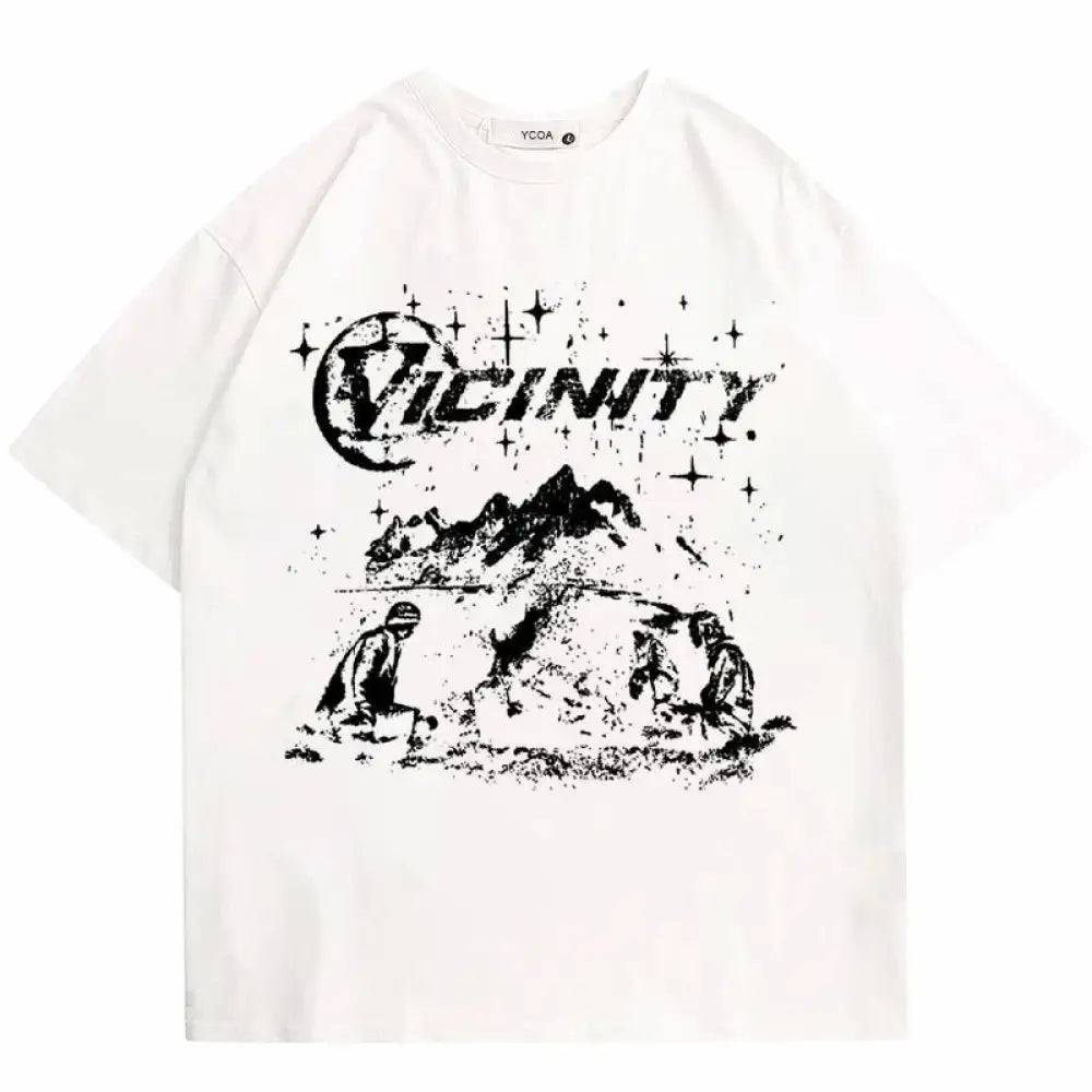 Men’s Loose Vicinity Print T-Shirt – same ANTHEM. Soulmate Streetwear - White / L