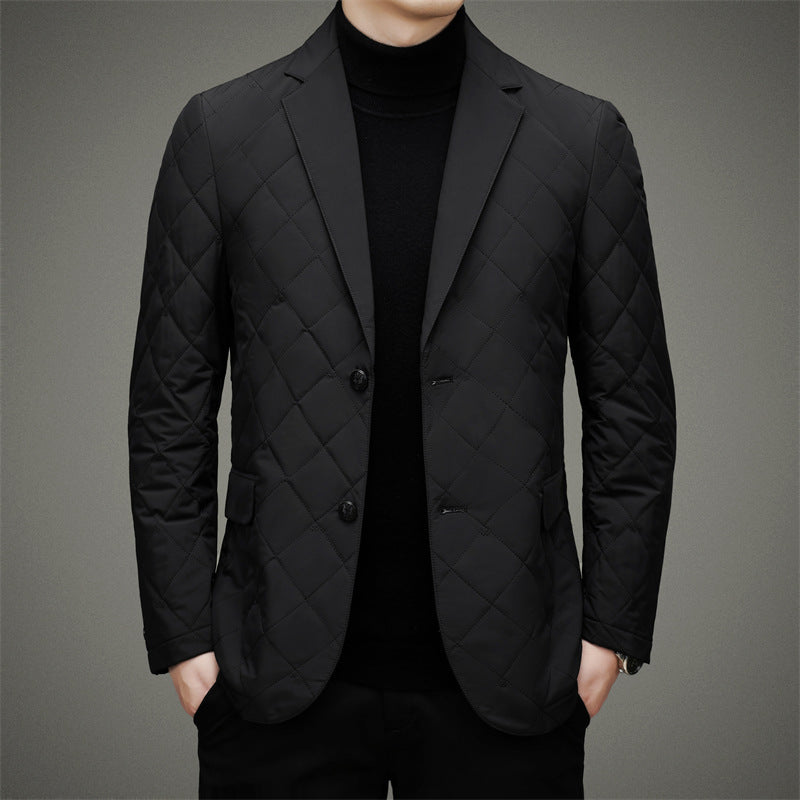 Men’s Short Business Casual Jacket – Korean Slim & Elegant | same ANTHEM - Black / 170 Yards