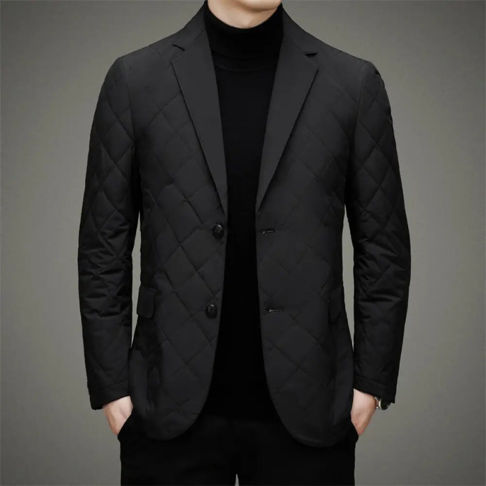 Men’s Short Business Casual Jacket – Korean Slim & Elegant | same ANTHEM - Black / 170 Yards