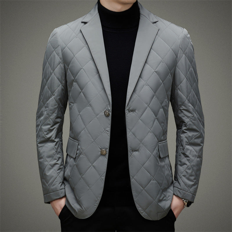 Men’s Short Business Casual Jacket – Korean Slim & Elegant | same ANTHEM - Light Gray / 170 Yards