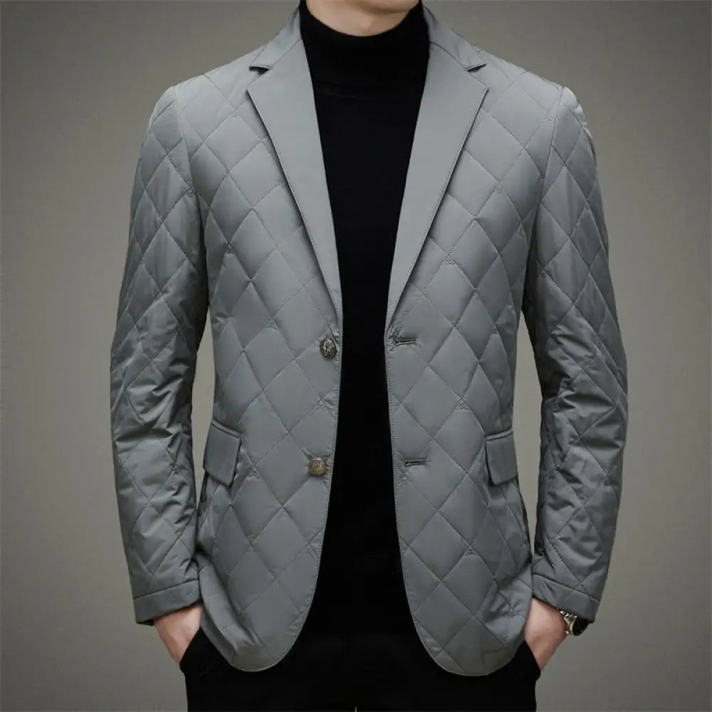 Men’s Short Business Casual Jacket – Korean Slim & Elegant | same ANTHEM - Light Gray / 170 Yards