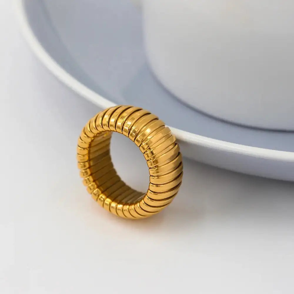 Men’s Spiral Ring – Waterproof Stainless Steel Soulmate Jewellery | same ANTHEM - 8 / Gold