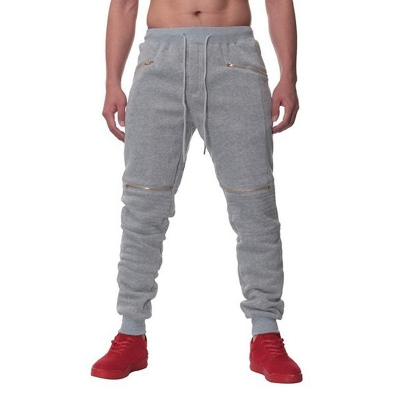 Men’s Sports Pants with Double Pockets & Zip Design – Casual Streetwear | same ANTHEM - Light Grey / 2XL - Pants
