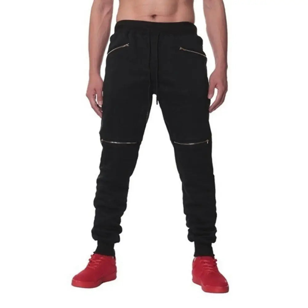 Men’s Sports Pants with Double Pockets & Zip Design – Casual Streetwear | same ANTHEM - Black / 2XL - Pants