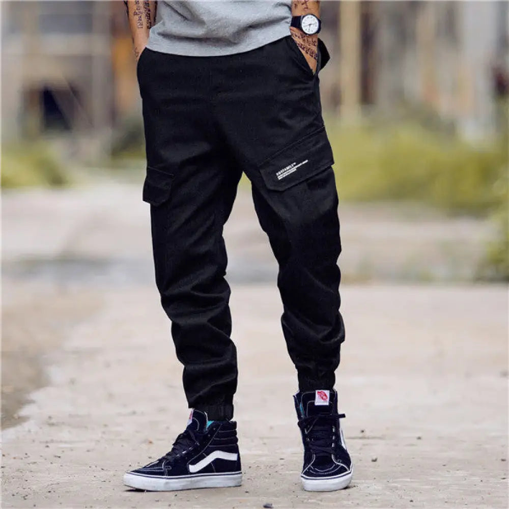Men’s Streetwear Camo Harem Pants – Casual Cool Slim Fit | same ANTHEM - Black / S