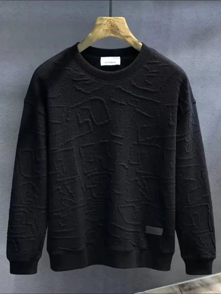 Men’s Textured Round Neck Long Sleeve Sweatshirt | Casual Streetwear | same ANTHEM