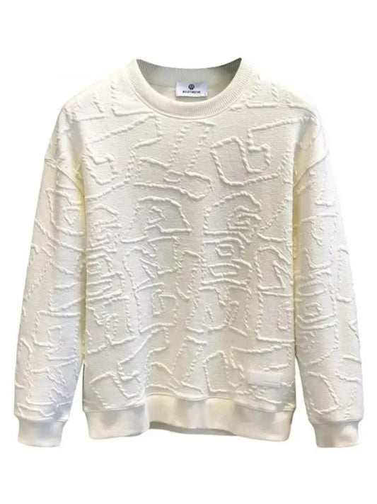 Men’s Textured Round Neck Long Sleeve Sweatshirt | Casual Streetwear | same ANTHEM