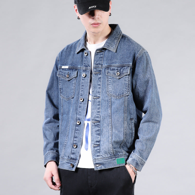 Men’s Washed Casual Denim Jacket – Soulmate Streetwear | same ANTHEM. - light blue / M