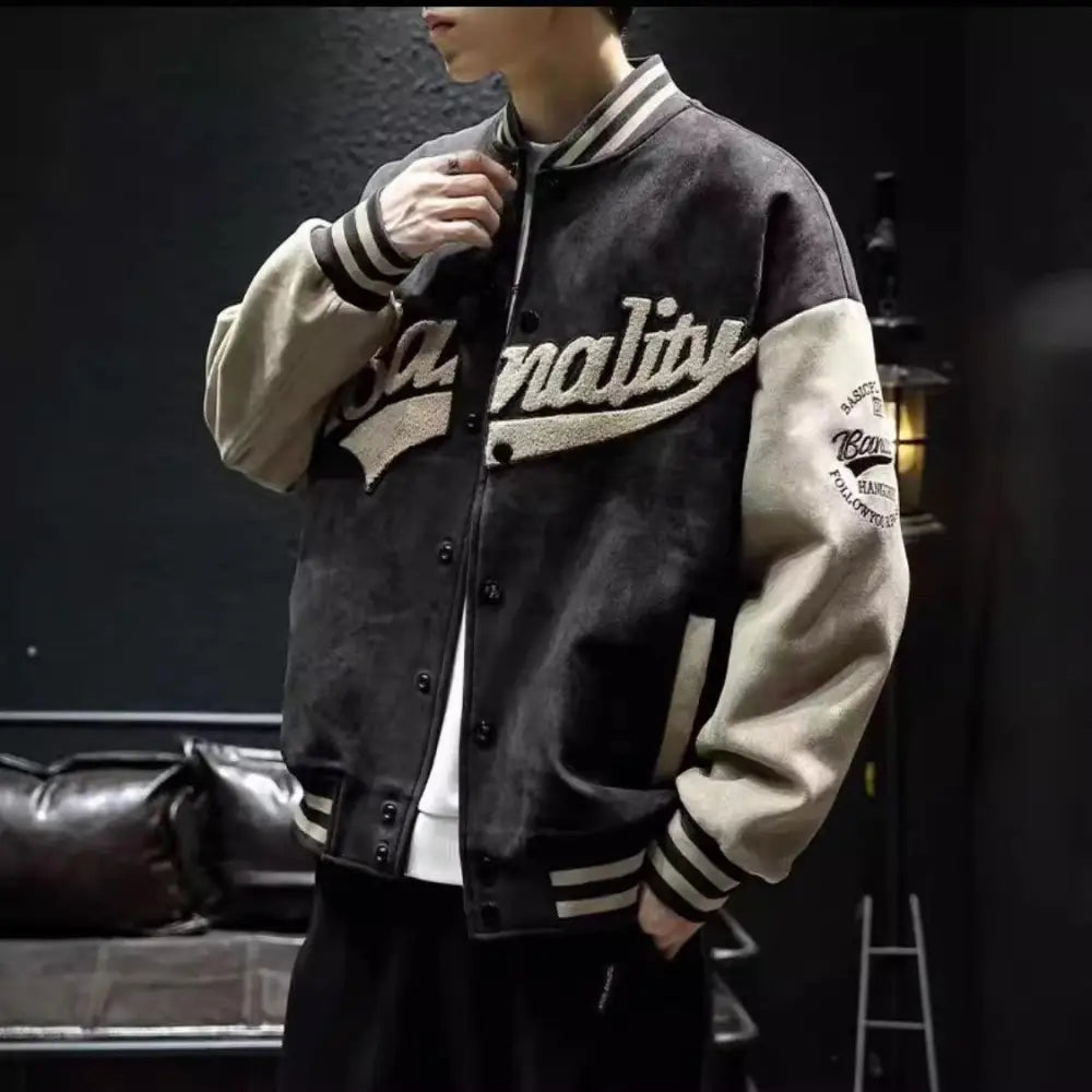 Men’s Windproof Baseball Jacket – Streetwear with Edge | same ANTHEM - Black / M