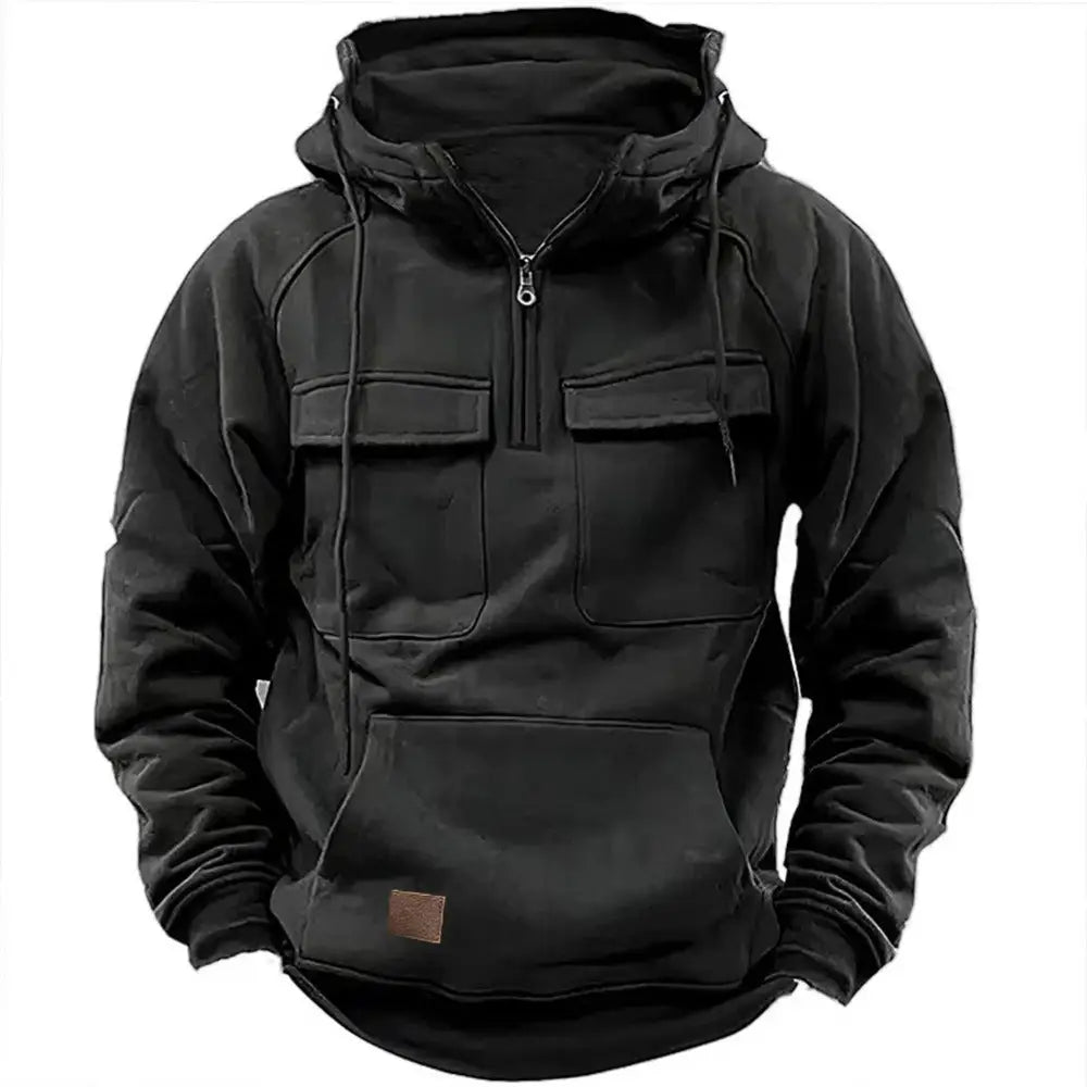 Men’s Workwear Hoodie – Casual Streetwear for Soulmates | same ANTHEM - Black / S