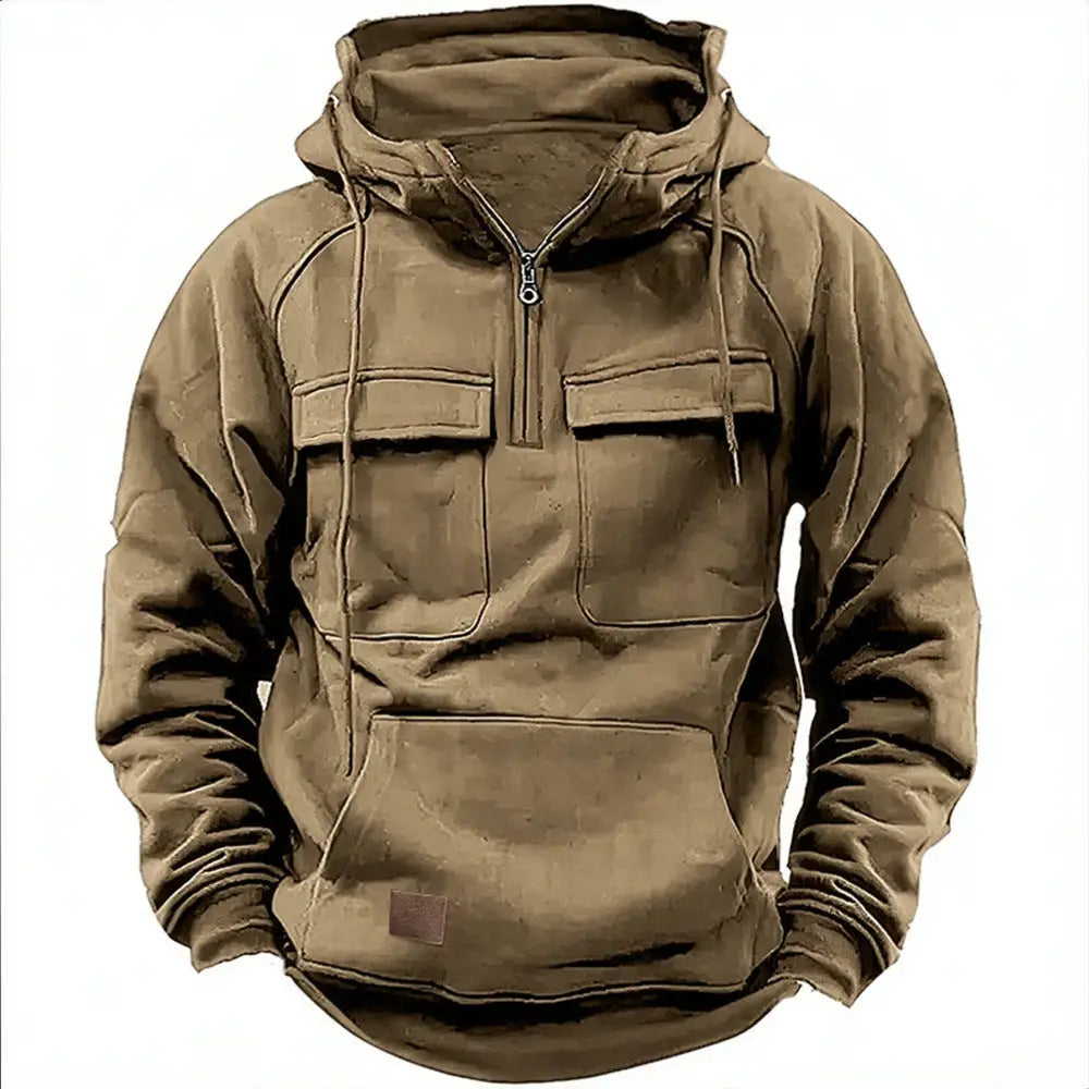 Men’s Workwear Hoodie – Casual Streetwear for Soulmates | same ANTHEM - Khaki / S