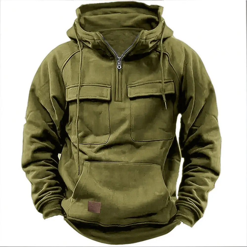 Men’s Workwear Hoodie – Casual Streetwear for Soulmates | same ANTHEM - Army green / S