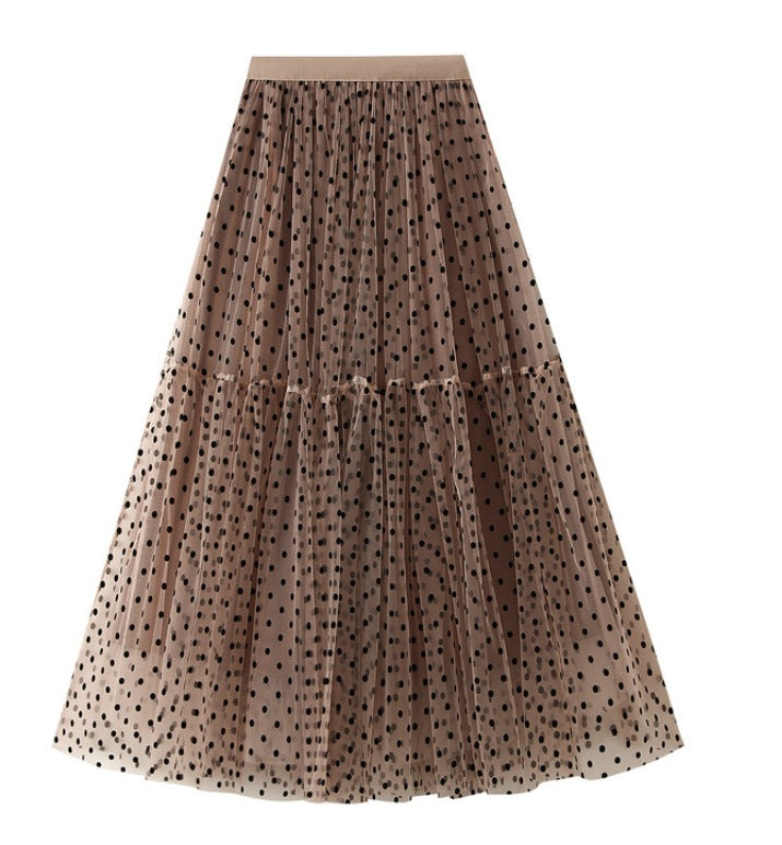 Mesh Half Body Cake Umbrella Skirt | Dreamy Tulle Puff Skirt | same ANTHEM - khaki / one size