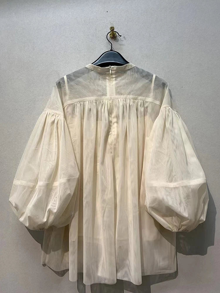 Mesh Lantern Sleeve Blouse Women – Soulmate Streetwear | same ANTHEM.