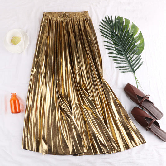 Metallic Reflective Pleated Skirt | same ANTHEM. Soulmate Streetwear for Friends & Besties