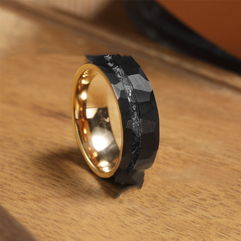 Meteorite Inlaid Black Tungsten Ring – Soulmate Streetwear | same ANTHEM. - Bag