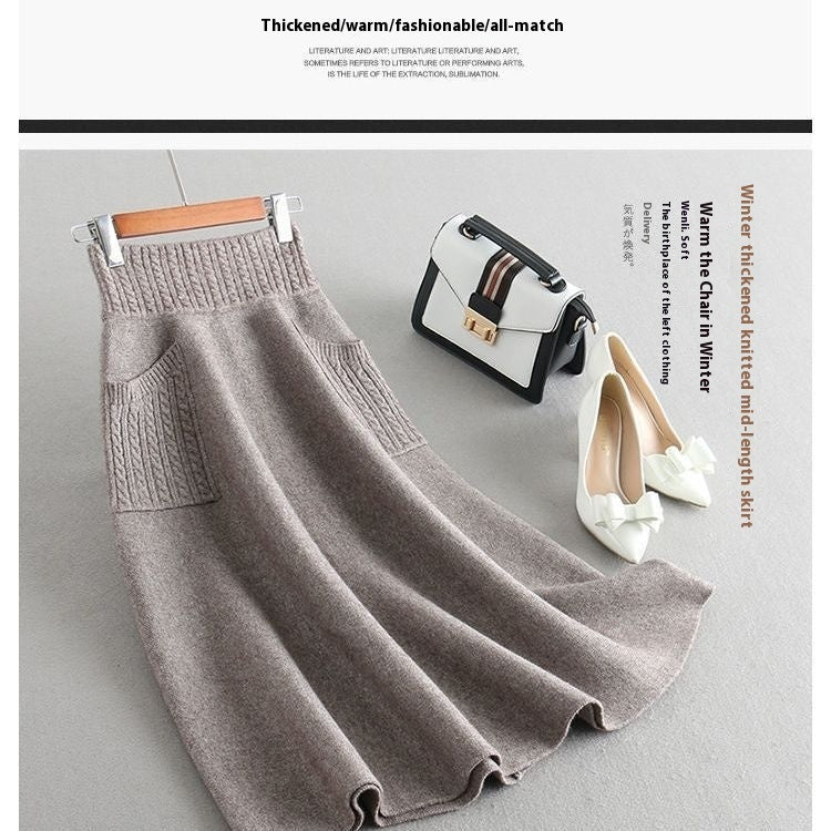 Mid-Length Fall Winter Skirt – Women’s Knitted Bud Skirt with Double Pockets | Wear Your Style Made for Lovers &