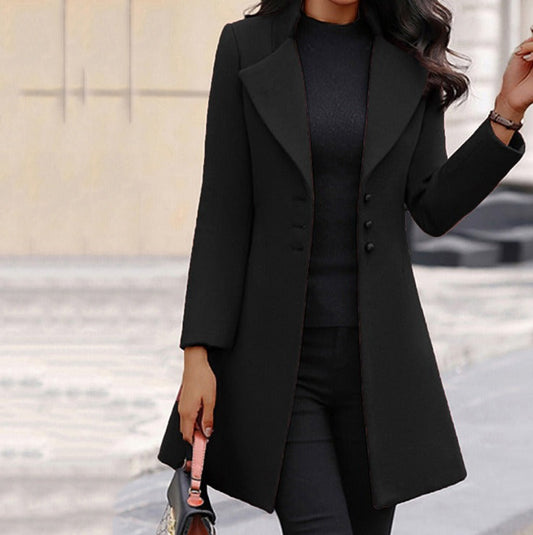 Mid-Length Flip Collar Blazer Women – Soulmate Streetwear | same ANTHEM. - Black / S