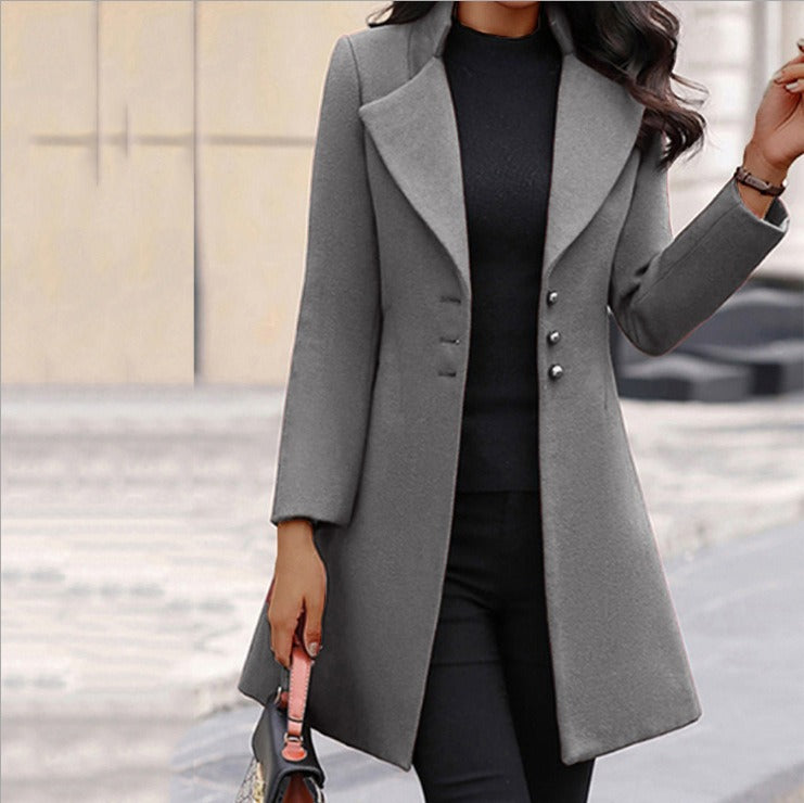 Mid-Length Flip Collar Blazer Women – Soulmate Streetwear | same ANTHEM. - Grey / S