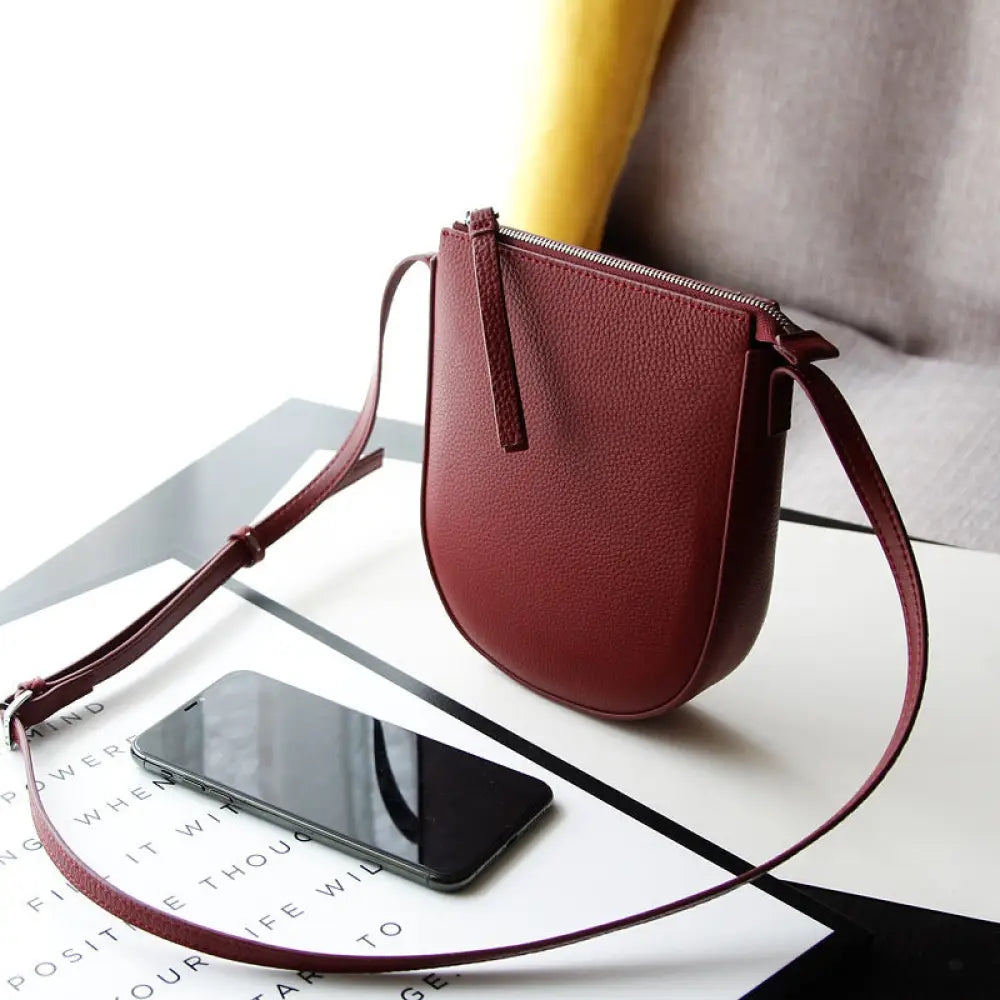 Mini Leather Crossbody Phone Pouch – Soulmate Streetwear | same ANTHEM - Wine Red