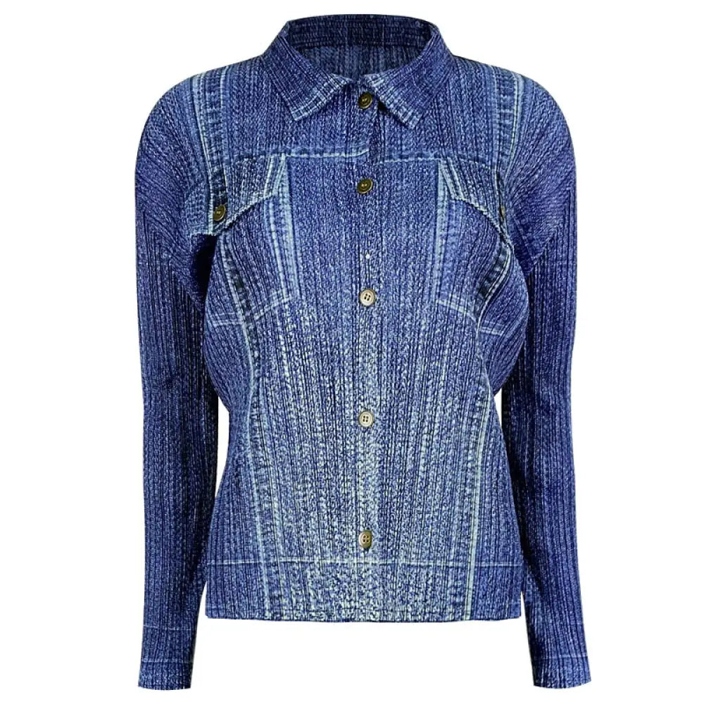 Miyake-Inspired Denim Suit – Soulmate Streetwear for Women same ANTHEM. - Blue / One Size