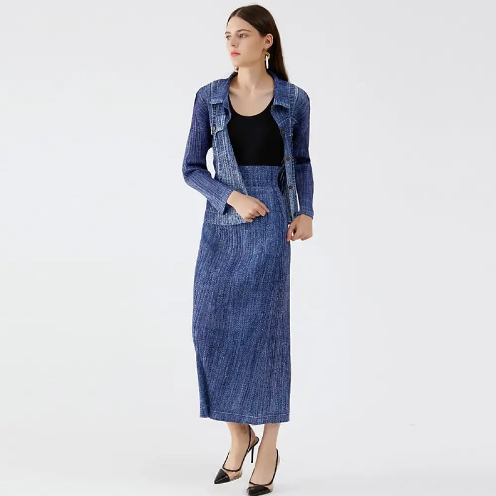 Miyake-Inspired Denim Suit – Soulmate Streetwear for Women same ANTHEM.