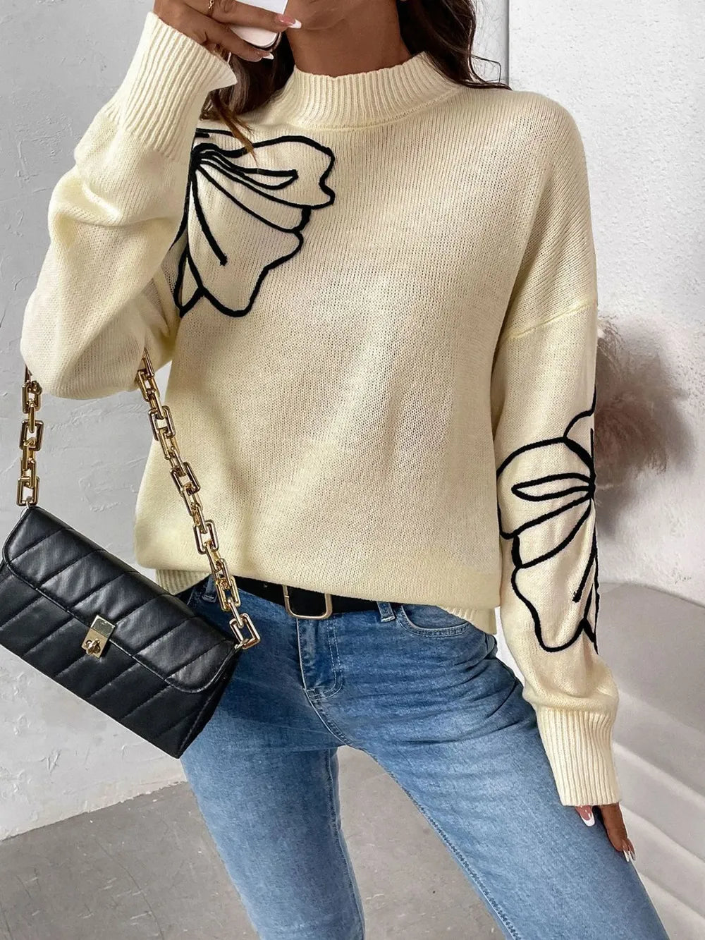 Mock Neck Dropped Shoulder Sweater – Cute Chic & Dreamy Layers | same ANTHEM