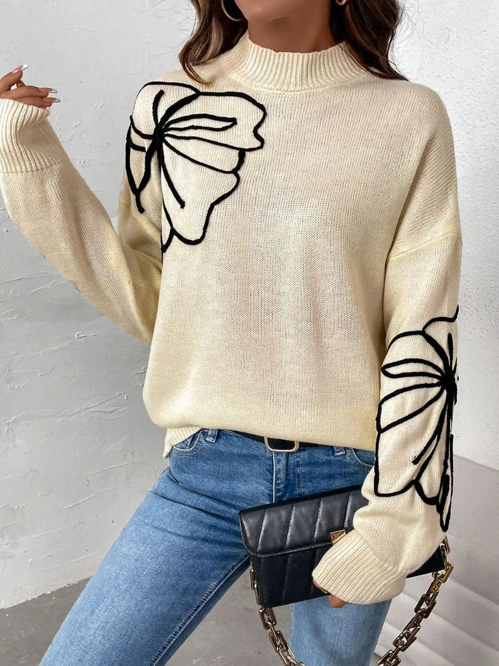 Mock Neck Dropped Shoulder Sweater – Cute Chic & Dreamy Layers | same ANTHEM