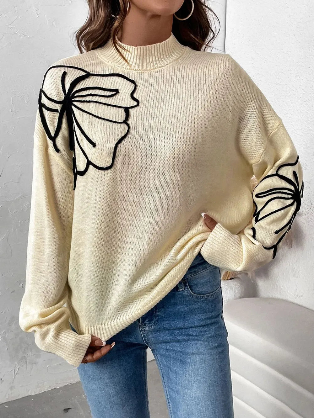Mock Neck Dropped Shoulder Sweater – Cute Chic & Dreamy Layers | same ANTHEM