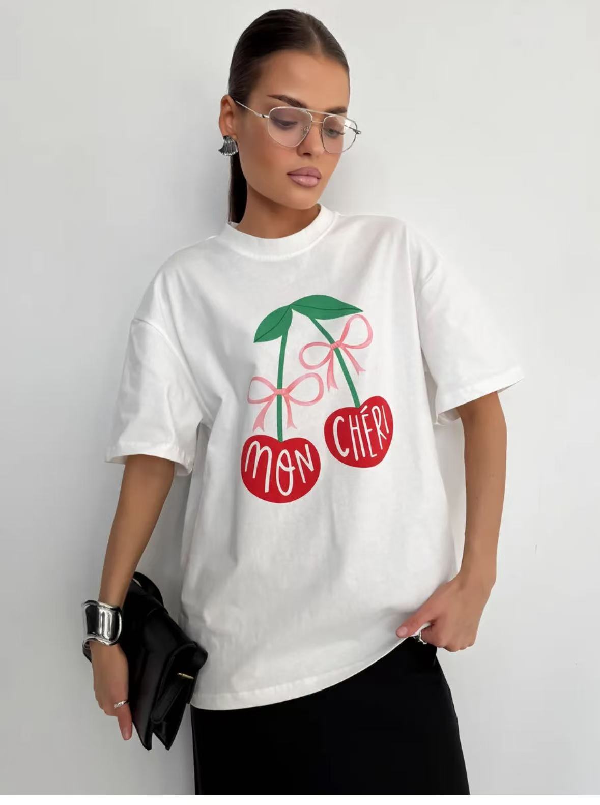 Mon Chéri Plus Size Tee – same ANTHEM Streetwear for Lovers & Soulmates - White / 2XL