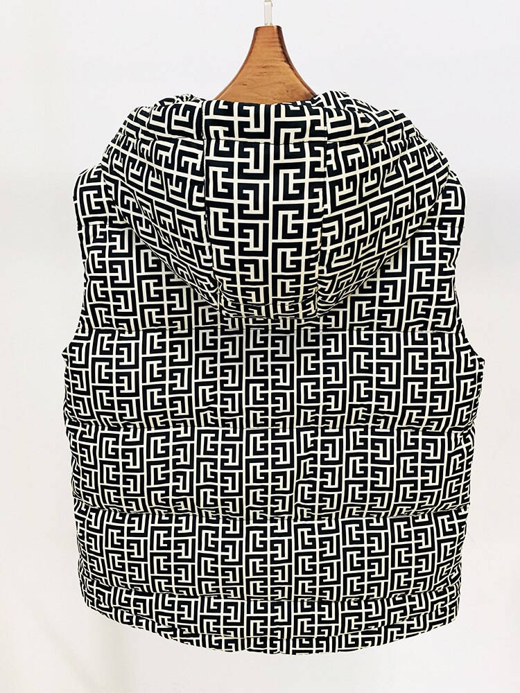Monogram Puffy Hooded Vest for Women | Soulmate Streetwear by same ANTHEM.