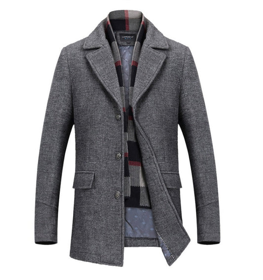Montgomery Wool Trench Coat - Gray / 3XL