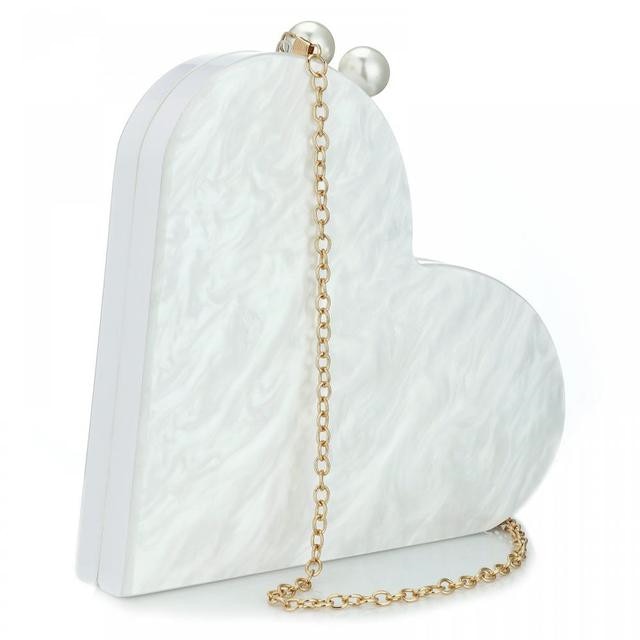 Mother of Pearl Heart Clutch | same ANTHEM. Soulmate Streetwear - Gold chain