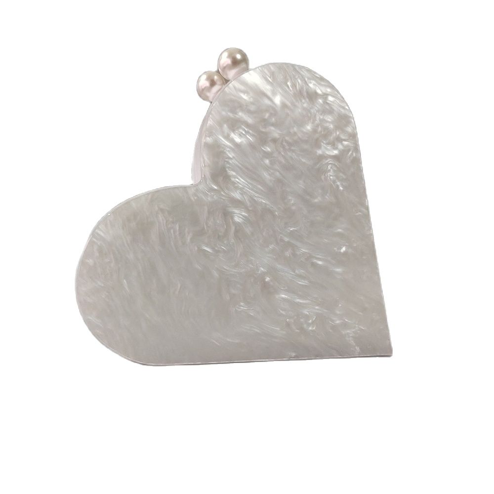 Mother of Pearl Heart Clutch | same ANTHEM. Soulmate Streetwear - Gold chain