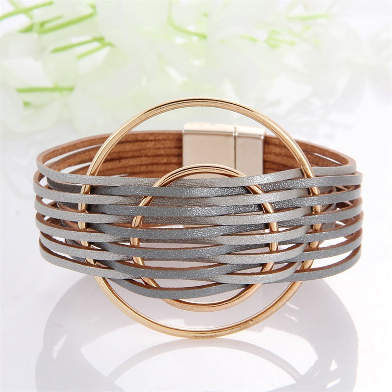Multi-Color Leather Charm Bracelet – same ANTHEM. Soulmate Wear for Him & Her - Style 19