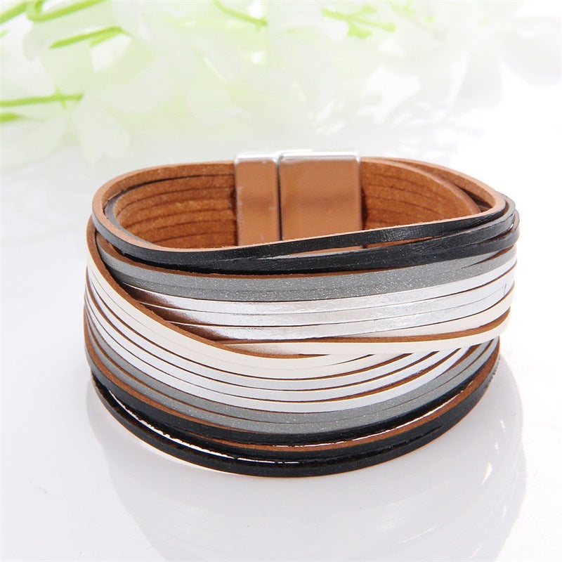 Multi-Color Leather Charm Bracelet – same ANTHEM. Soulmate Wear for Him & Her - Style 13