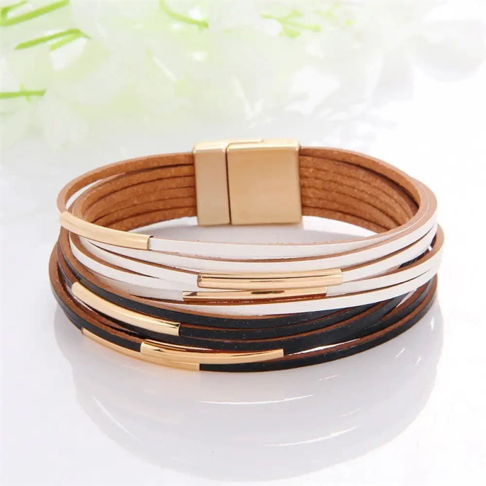Multi-Color Leather Charm Bracelet – same ANTHEM. Soulmate Wear for Him & Her - Style 12