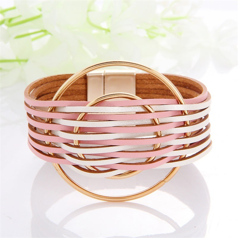 Multi-Color Leather Charm Bracelet – same ANTHEM. Soulmate Wear for Him & Her - Style 16