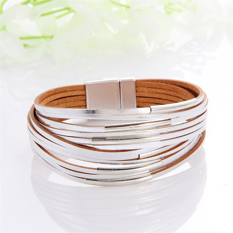 Multi-Color Leather Charm Bracelet – same ANTHEM. Soulmate Wear for Him & Her - Style 21