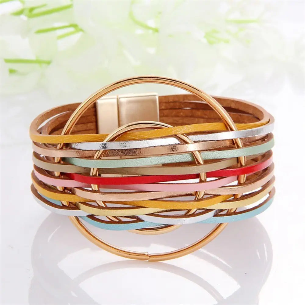Multi-Color Leather Charm Bracelet – same ANTHEM. Soulmate Wear for Him & Her - Style 5