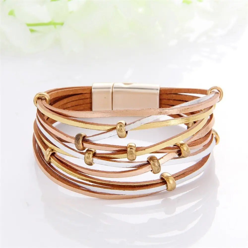 Multi-Color Leather Charm Bracelet – same ANTHEM. Soulmate Wear for Him & Her - Style 26