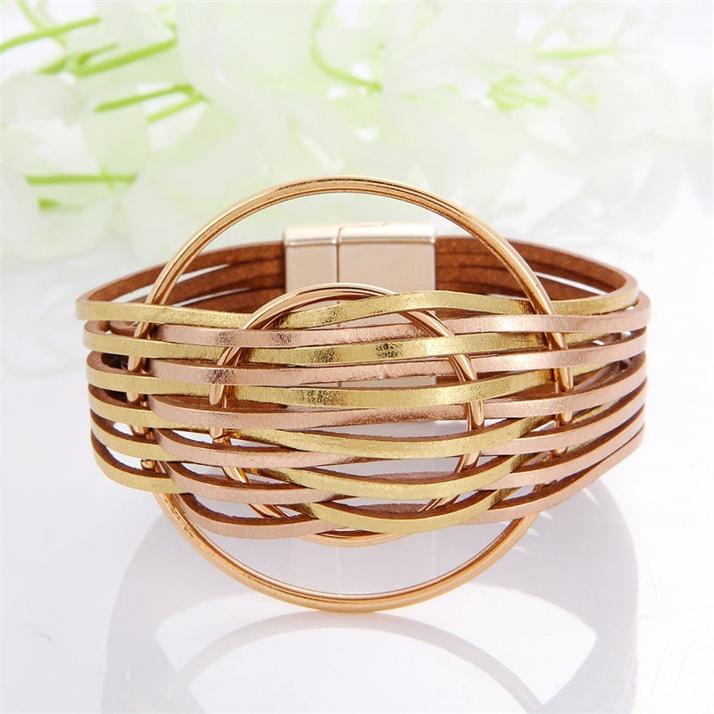 Multi-Color Leather Charm Bracelet – same ANTHEM. Soulmate Wear for Him & Her - Style 29