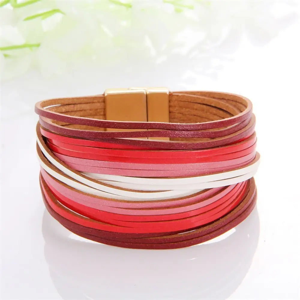 Multi-Color Leather Charm Bracelet – same ANTHEM. Soulmate Wear for Him & Her - Style 9