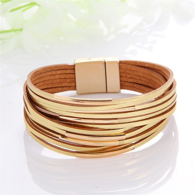 Multi-Color Leather Charm Bracelet – same ANTHEM. Soulmate Wear for Him & Her - Style 23