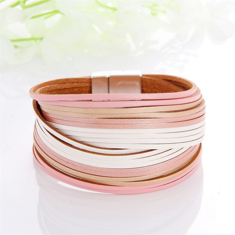 Multi-Color Leather Charm Bracelet – same ANTHEM. Soulmate Wear for Him & Her - Style 18