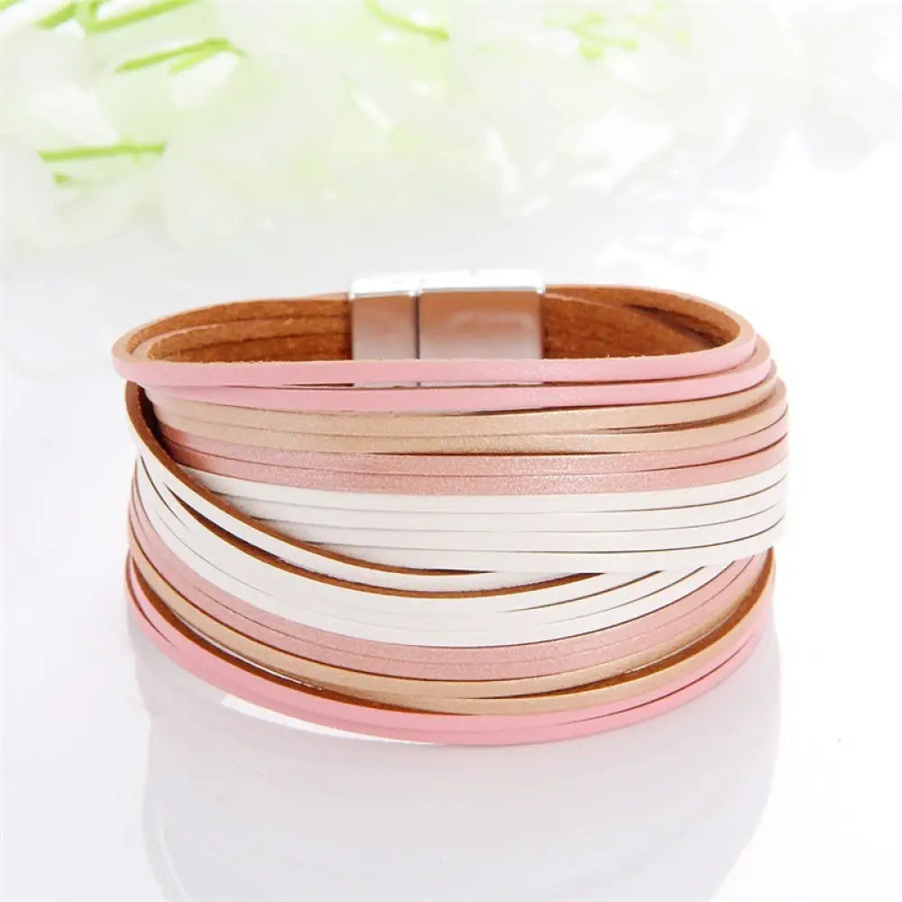Multi-Color Leather Charm Bracelet – same ANTHEM. Soulmate Wear for Him & Her - Style 18