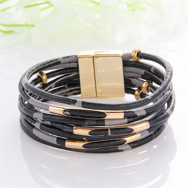 Multi-Color Leather Charm Bracelet – same ANTHEM. Soulmate Wear for Him & Her - Style 3
